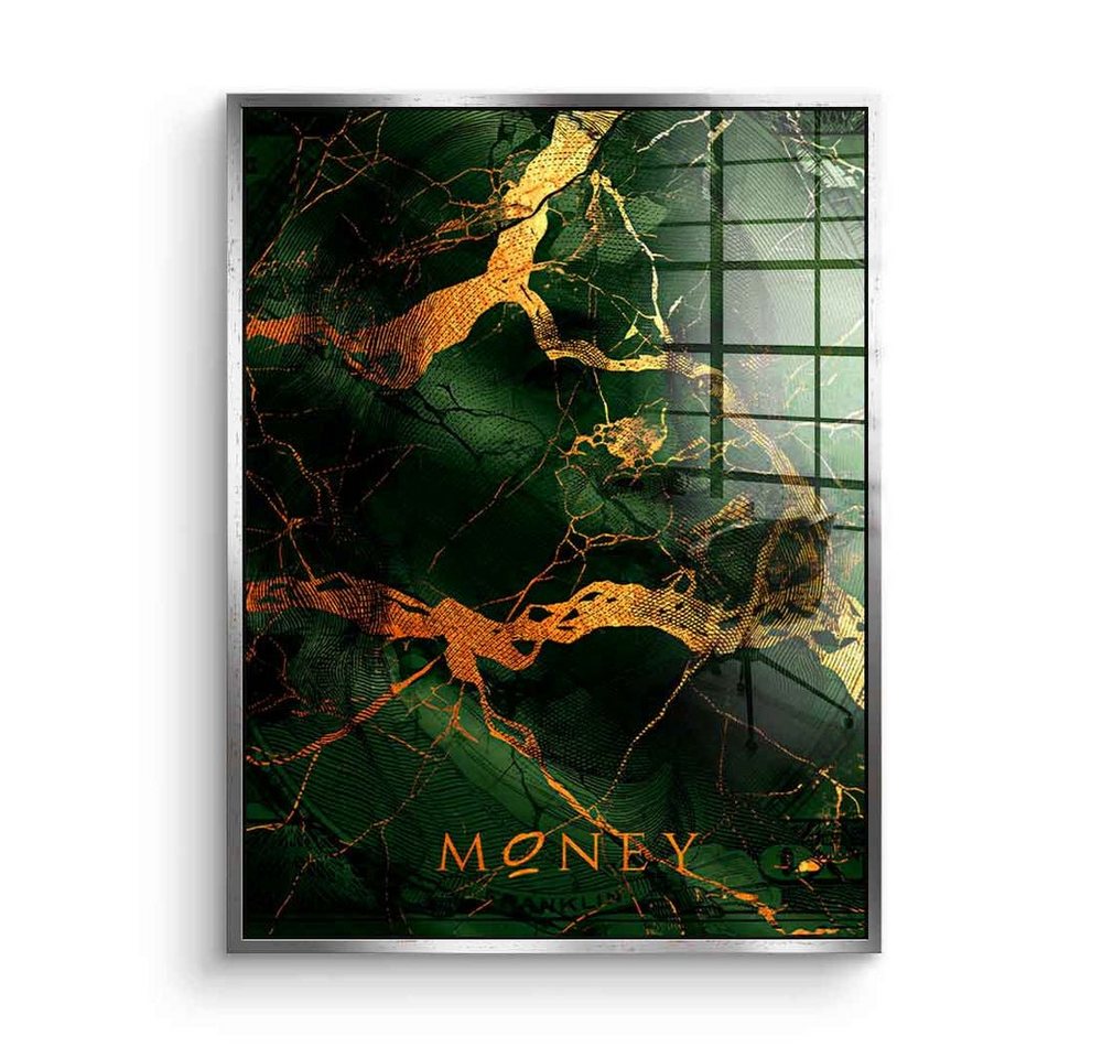 DOTCOMCANVAS® Acrylglasbild Money & Gold - Acrylglas, Acrylglasbild Money & Gold grün gold Geld Luxus Lifestyle Geldschein von DOTCOMCANVAS®