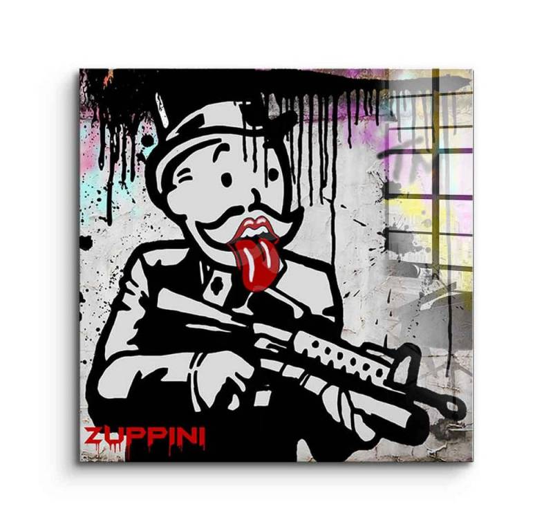 DOTCOMCANVAS® Acrylglasbild Monopoly Gangster - Acrylglas, Acrylglasbild Mr. Monopoly Gangster Comic Cartoon Graffiti Wandbild von DOTCOMCANVAS®