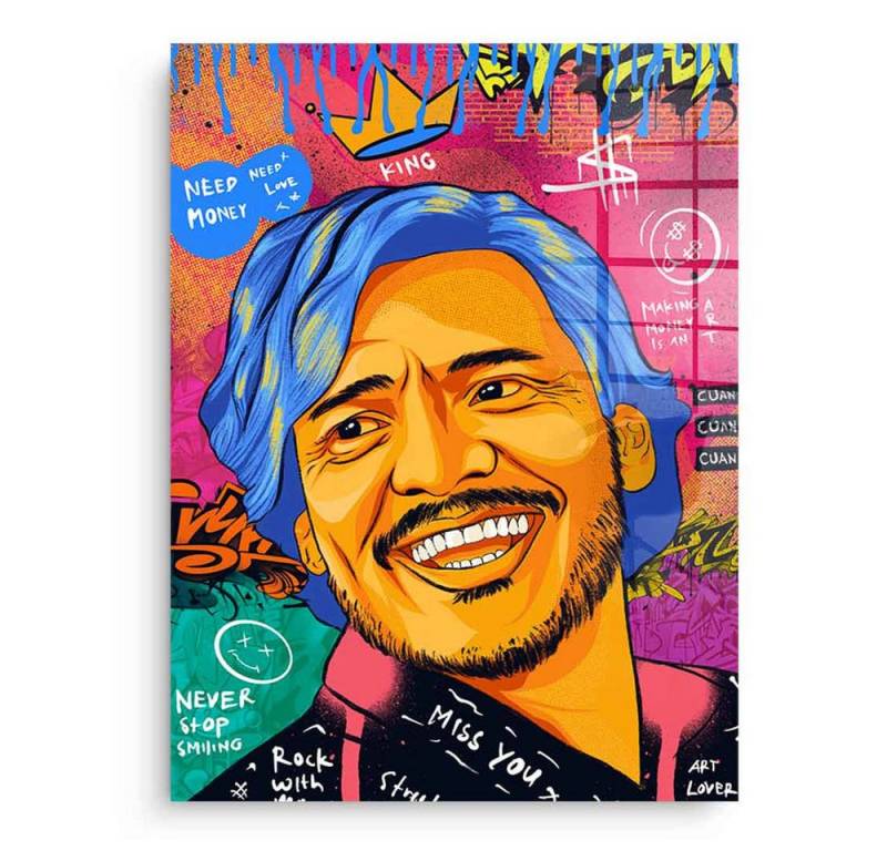 DOTCOMCANVAS® Acrylglasbild Nicolas Pedro A - Acrylglas, Acrylglasbild Nicolas Pedro A Pop Art Portrait Wandbild von DOTCOMCANVAS®