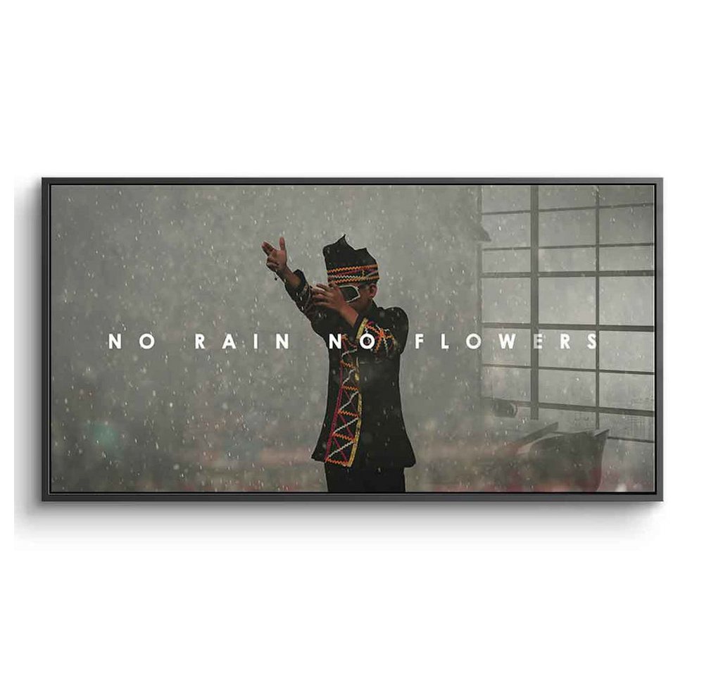 DOTCOMCANVAS® Acrylglasbild No Rain No Flowers - Acrylglas, Acrylglasbild Weakness Dies in Motion Kunstdruck Wandbild von DOTCOMCANVAS®