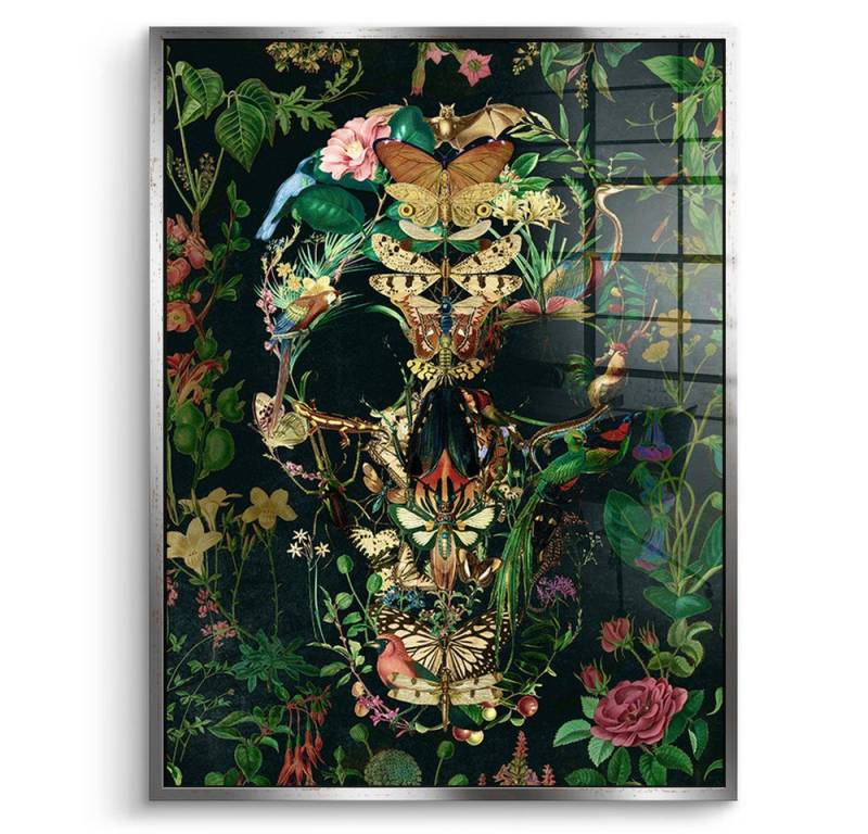 DOTCOMCANVAS® Acrylglasbild Papillon - Acrylglas, Acrylglasbild Papillon Totenkopf Portrait Wandbild von DOTCOMCANVAS®