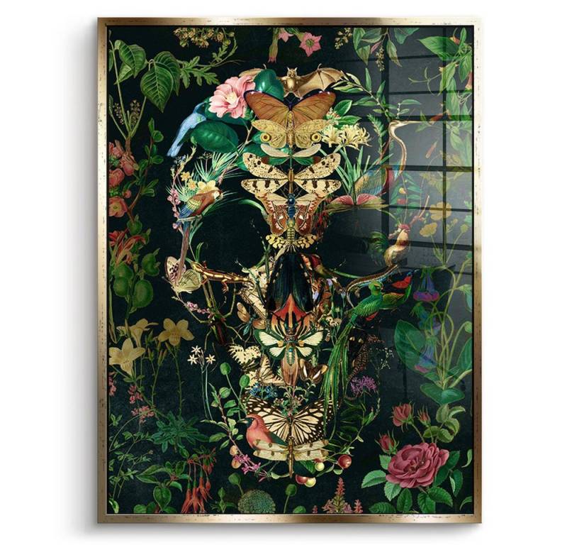 DOTCOMCANVAS® Acrylglasbild Papillon - Acrylglas, Acrylglasbild Papillon Totenkopf Portrait Wandbild von DOTCOMCANVAS®