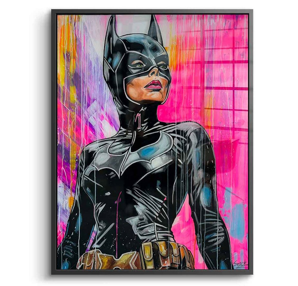 DOTCOMCANVAS® Acrylglasbild Pink Frozen - Acrylglas, Leinwandbild Pink Frozen Catwoman pink schwarz Comic Kunstdruck von DOTCOMCANVAS®