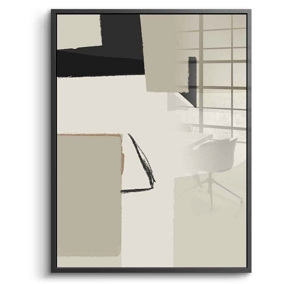 DOTCOMCANVAS® Acrylglasbild Polite Chessman - Acrylglas, Acrylglasbild beige grau moderne abstrakte Kunst Druck Wandbild von DOTCOMCANVAS®