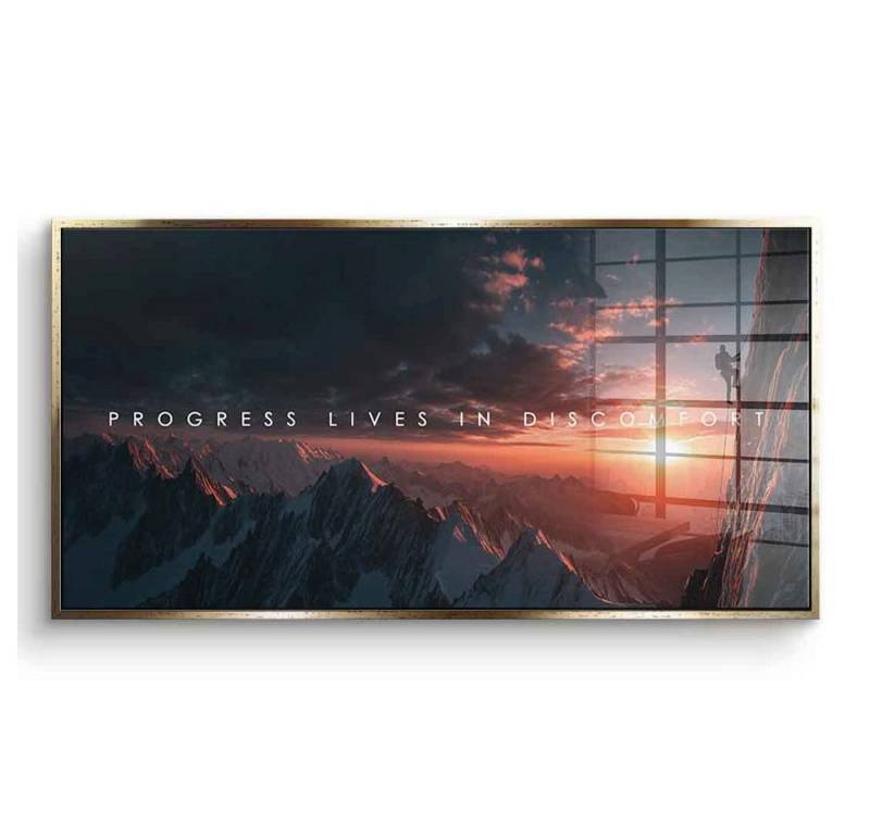 DOTCOMCANVAS® Acrylglasbild Progress Lives in Discomfort - Acrylglas, Acrylglasbild Progress Lives in Discomfort Kunstdruck Wandbild von DOTCOMCANVAS®