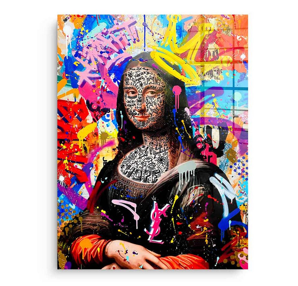 DOTCOMCANVAS® Acrylglasbild QUEEN MONA - Acrylglas, Acrylglasbild Mona Lisa Portrait Pop Art Wandbild Kunstdruck von DOTCOMCANVAS®