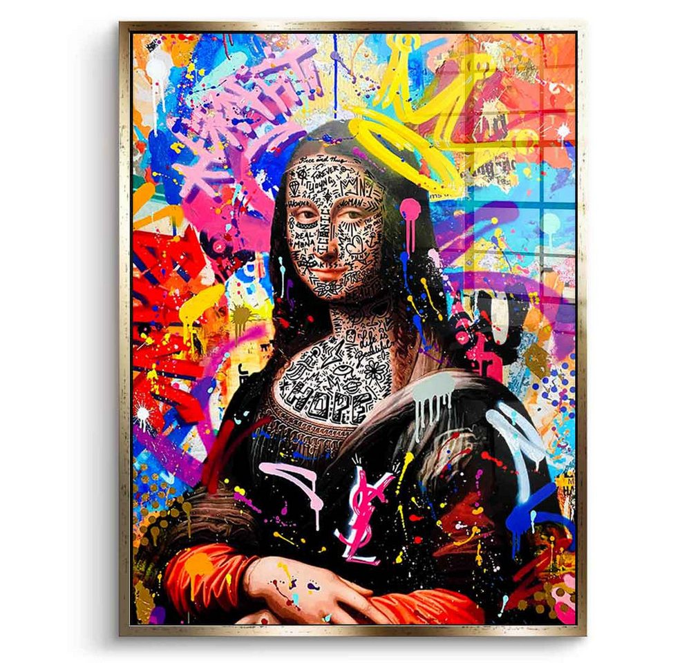 DOTCOMCANVAS® Acrylglasbild QUEEN MONA - Acrylglas, Acrylglasbild Mona Lisa Portrait Pop Art Wandbild Kunstdruck von DOTCOMCANVAS®