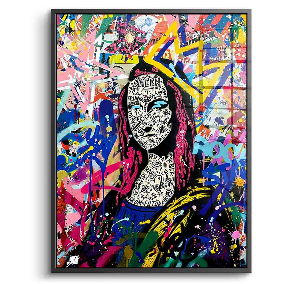 DOTCOMCANVAS® Acrylglasbild QUEEN MONA OK - Acrylglas, Acrylglasbild Mona Lisa Portrait Pop Art Wandbild Kunstdruck von DOTCOMCANVAS®