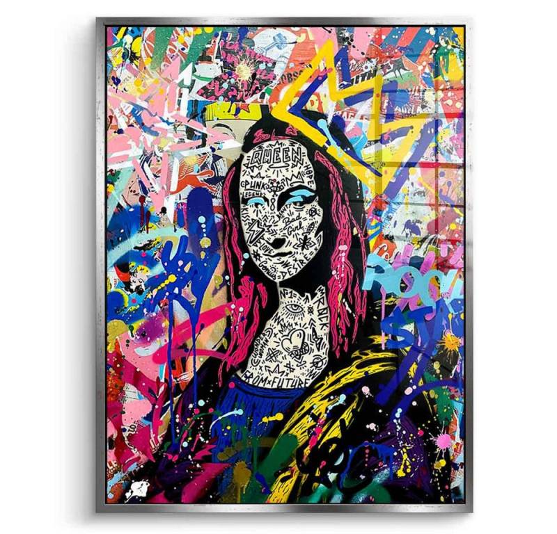 DOTCOMCANVAS® Acrylglasbild QUEEN MONA OK - Acrylglas, Acrylglasbild Mona Lisa Portrait Pop Art Wandbild Kunstdruck von DOTCOMCANVAS®