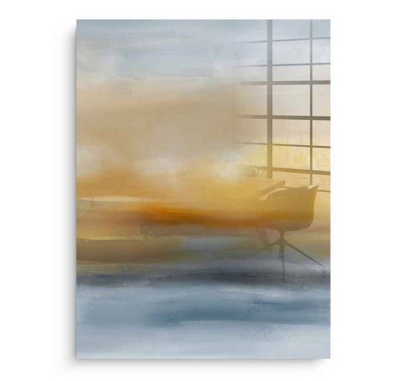 DOTCOMCANVAS® Acrylglasbild Run Fast No. 02 - Acrylglas, Acrylglasbild Run Fast No. 02 beige blau Wandbild Kunstdruck von DOTCOMCANVAS®