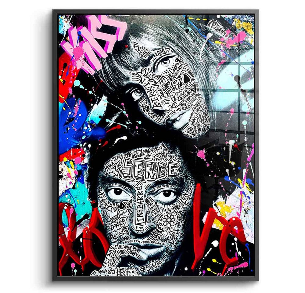 DOTCOMCANVAS® Acrylglasbild SERGE & JANE FOREVER - Acrylglas, Acrylglasbild Jane Birkin Serge Gainsbourg Portrait Pop Art Wandbild von DOTCOMCANVAS®