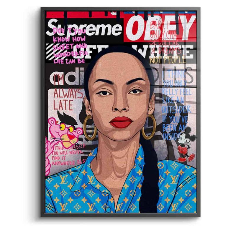 DOTCOMCANVAS® Acrylglasbild Sade Adu - Acrylglas, Acrylglasbild Sade Adu Pop Art Portrait Wandbild von DOTCOMCANVAS®