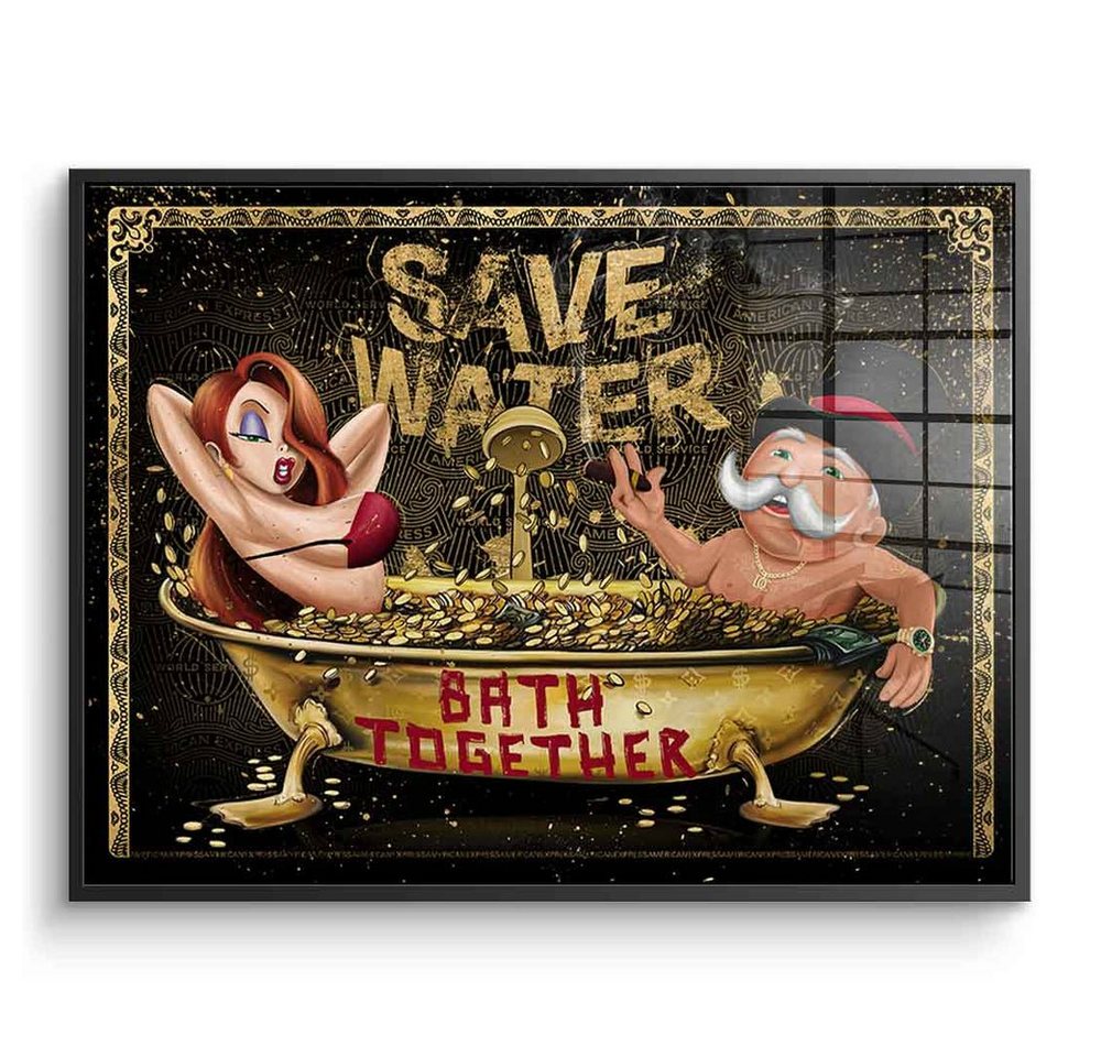 DOTCOMCANVAS® Acrylglasbild Save Water DCC Edition - Acrylglas, Acrylglasbild American Express Save Water Mr. Monopoly Jessica Rabbit von DOTCOMCANVAS®