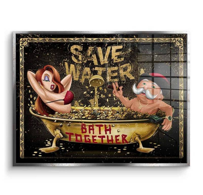 DOTCOMCANVAS® Acrylglasbild Save Water DCC Edition - Acrylglas, Acrylglasbild American Express Save Water Mr. Monopoly Jessica Rabbit von DOTCOMCANVAS®