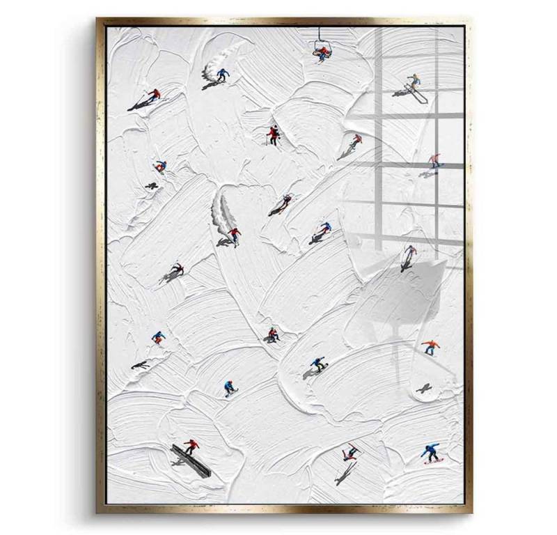 DOTCOMCANVAS® Acrylglasbild Skis or snowboard - Acrylglas, Acrylglasbild Skis or snowboard Kunstdruck Wandbild von DOTCOMCANVAS®