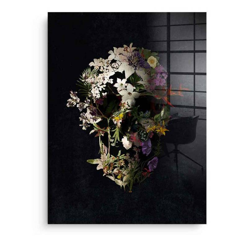 DOTCOMCANVAS® Acrylglasbild Spring Skull - Acrylglas, Acrylglasbild Spring Skull Totenkopf Portrait Wandbild von DOTCOMCANVAS®