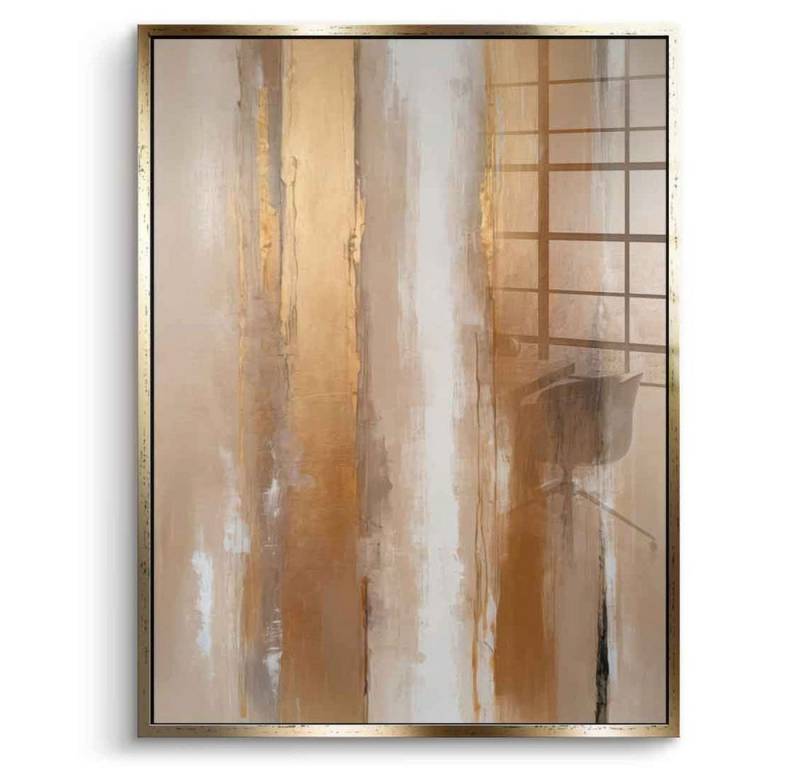 DOTCOMCANVAS® Acrylglasbild Stripes in Soft Neutrals - Acrylglas, Leinwandbild stripes in soft neutrals abstrakt Kunstdruck Wandbild von DOTCOMCANVAS®
