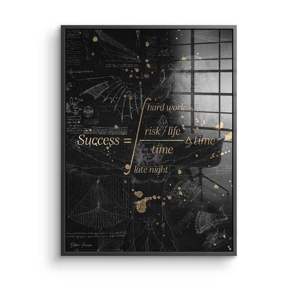 DOTCOMCANVAS® Acrylglasbild Success - Acrylglas, Acrylglasbild Leonardo da Vinci Formel Zeichnung Porträt Success Idee von DOTCOMCANVAS®