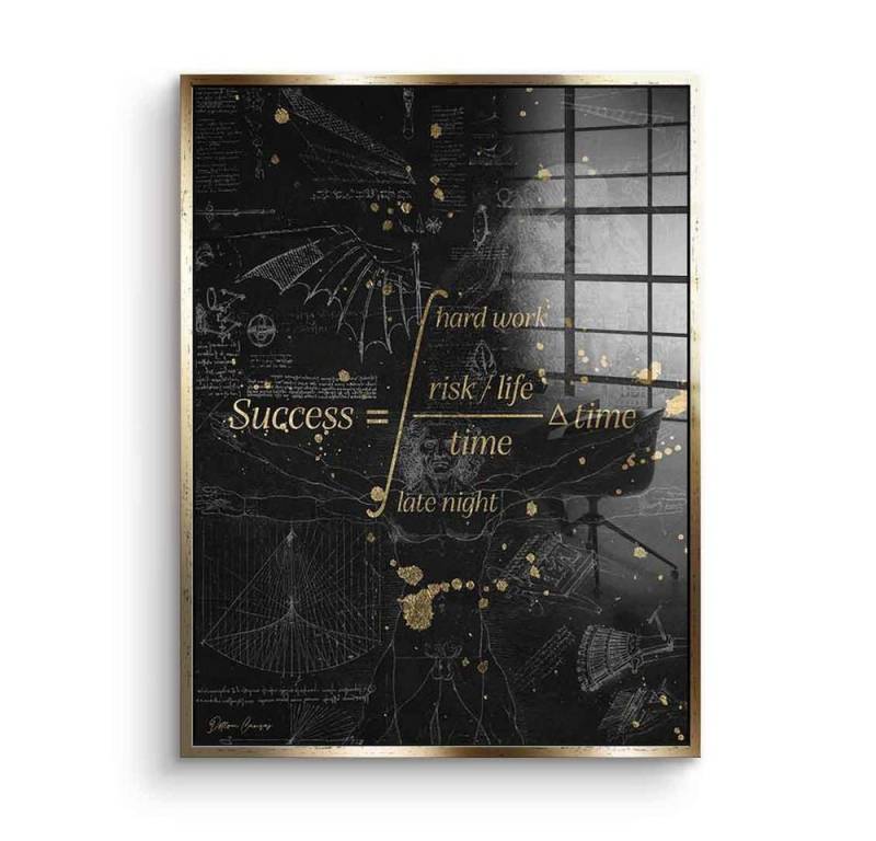 DOTCOMCANVAS® Acrylglasbild Success - Acrylglas, Acrylglasbild Leonardo da Vinci Formel Zeichnung Porträt Success Idee von DOTCOMCANVAS®