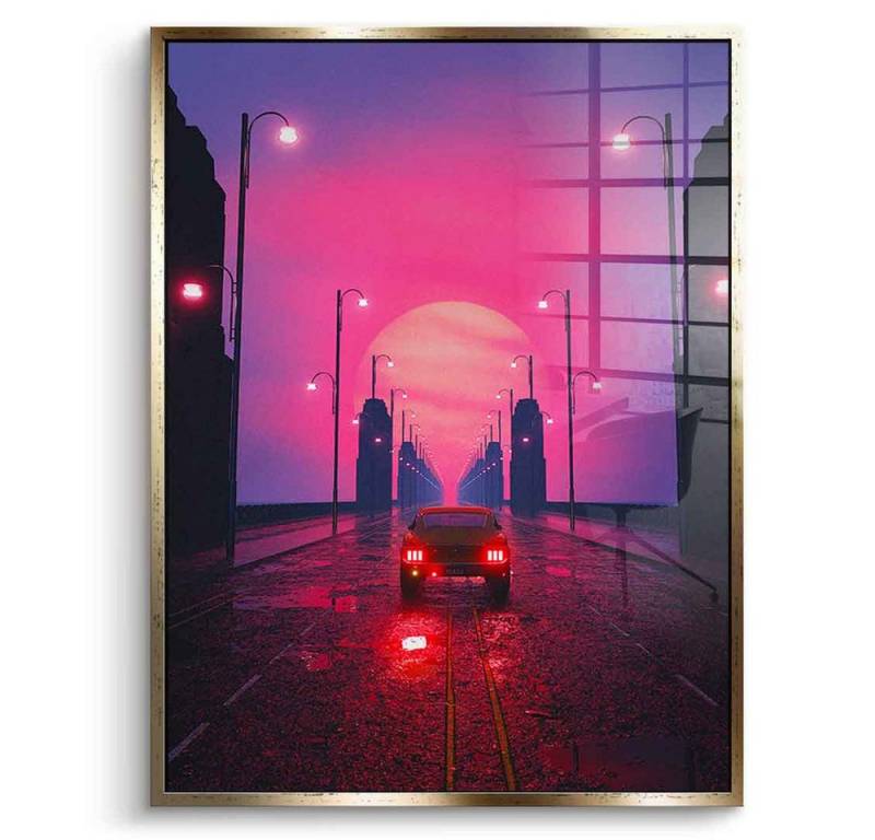 DOTCOMCANVAS® Acrylglasbild Sunset Boulevard - Acrylglas, Acrylglasbild Sunset Boulevard KI AI generiert digitale Kunst Wandbild von Dotcomcanvas