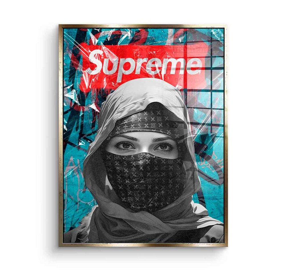DOTCOMCANVAS® Acrylglasbild Supreme Woman - Acrylglas, Acrylglasbild Supreme Woman schwarz blau rot luxus lifestyle von DOTCOMCANVAS®