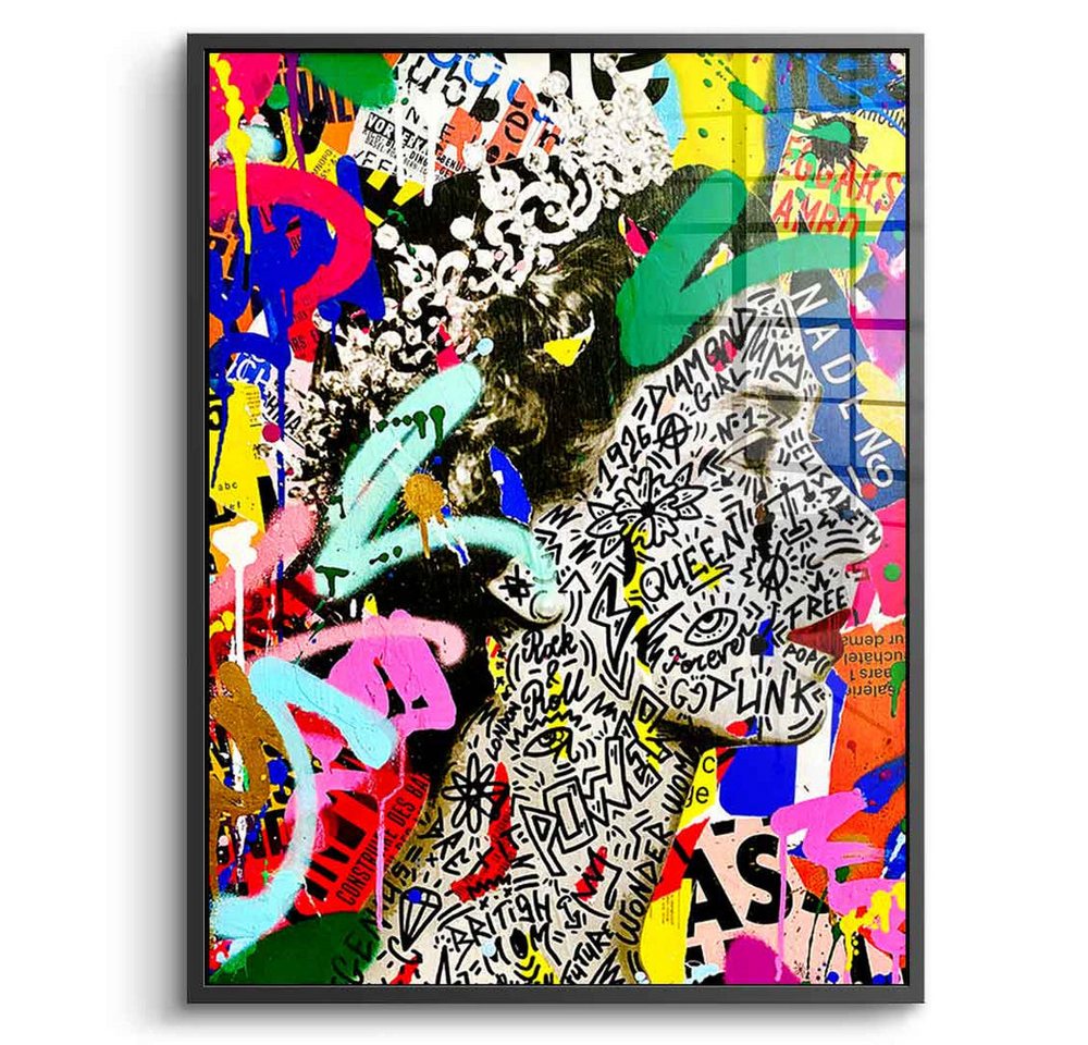 DOTCOMCANVAS® Acrylglasbild TORN QUEEN - Acrylglas, Acrylglasbild Queen Elisabeth II. Portrait Pop Art Wandbild Kunstdruck von DOTCOMCANVAS®