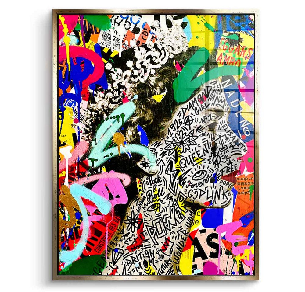 DOTCOMCANVAS® Acrylglasbild TORN QUEEN - Acrylglas, Acrylglasbild Queen Elisabeth II. Portrait Pop Art Wandbild Kunstdruck von DOTCOMCANVAS®