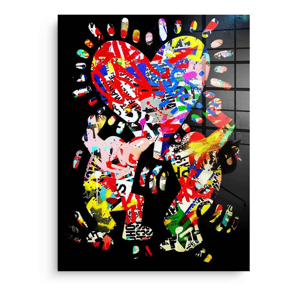 DOTCOMCANVAS® Acrylglasbild TRIBUTE TO KEITH - Acrylglas, Acrylglasbild TRIBUTE TO KEITH schwarz Pop Art Wandbild Kunstdruck von DOTCOMCANVAS®
