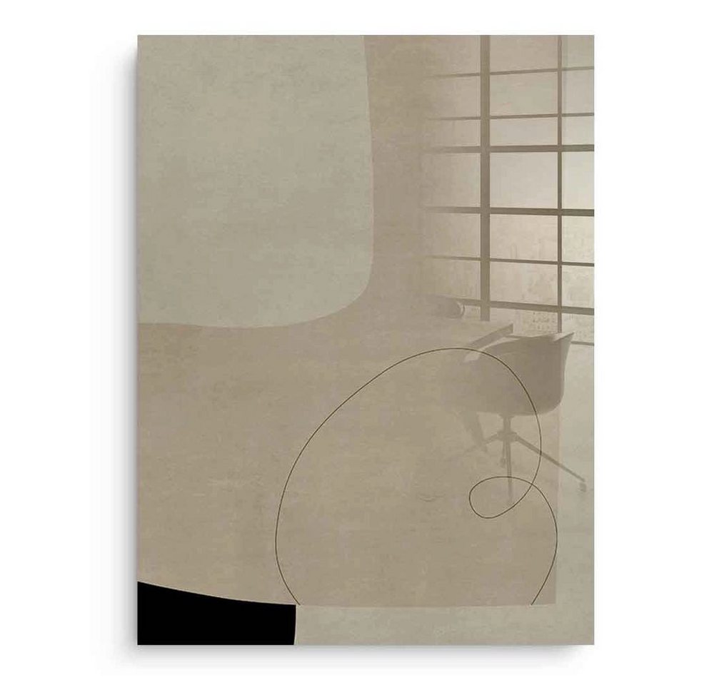 DOTCOMCANVAS® Acrylglasbild Thinking - Acrylglas, Acrylglasbild beige braun moderne abstrakte Kunst Druck Wandbild von DOTCOMCANVAS®