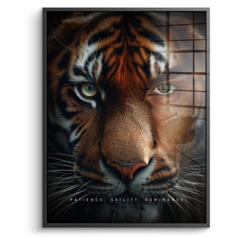 DOTCOMCANVAS® Acrylglasbild Tiger Fusion - Acrylglas, Acrylglasbild Tiger Fusion Motivation Fokus Geduld Dominanz von DOTCOMCANVAS®