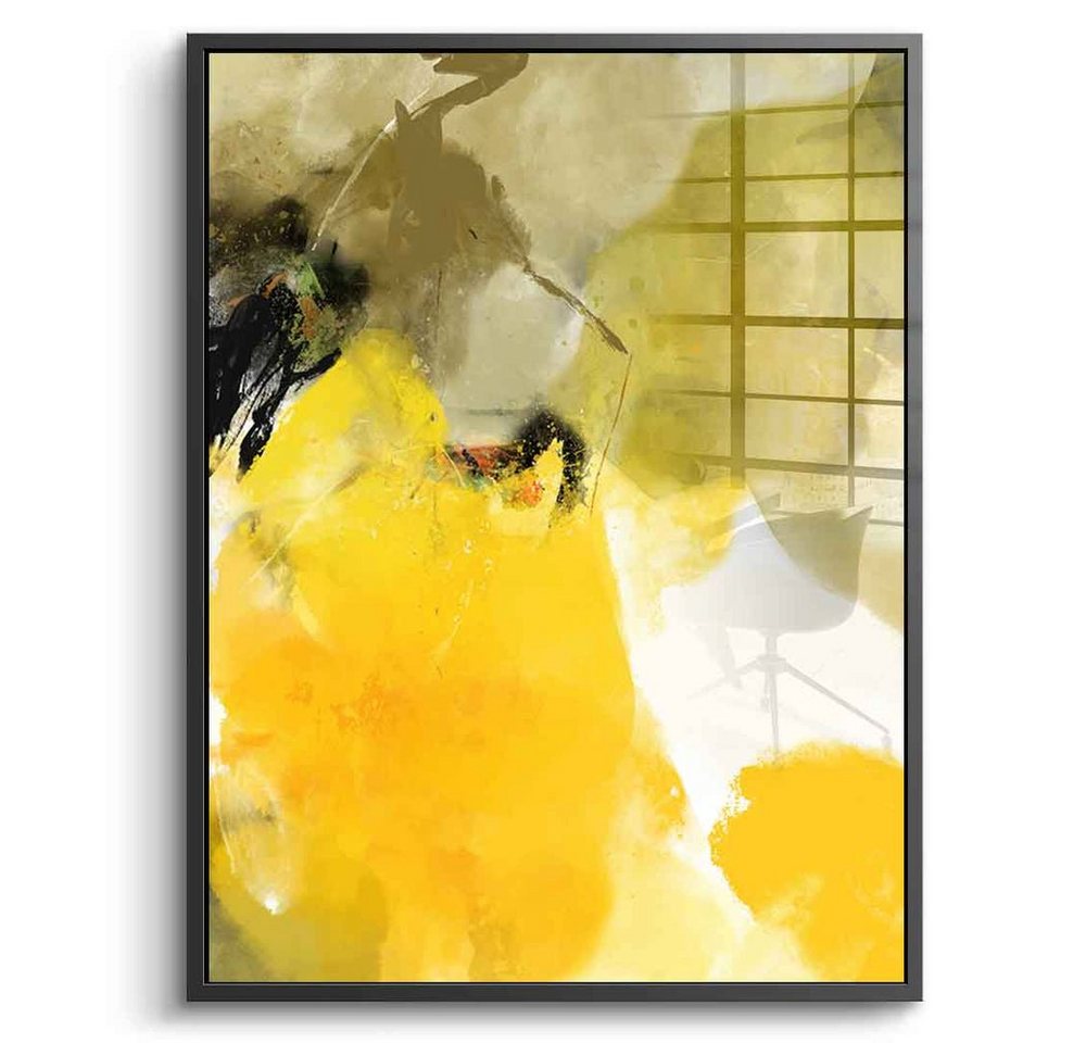 DOTCOMCANVAS® Acrylglasbild Transparent - Acrylglas, Acrylglasbild gelb moderne abstrakte Kunst Druck Wandbild von DOTCOMCANVAS®