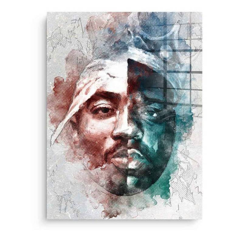 DOTCOMCANVAS® Acrylglasbild Tupac B.I.G. Portrait - Acrylglas, Acrylglasbild Tupac Shakur 2Pac The Notorious B.I.G. Kunstdruck von DOTCOMCANVAS®