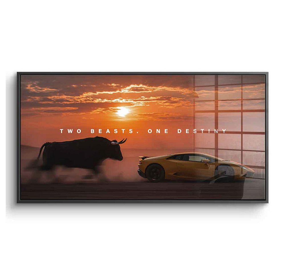 DOTCOMCANVAS® Acrylglasbild Two Beasts (Lambo) - Acrylglas, Acrylglasbild Born to Outrun Limits (Ferrari) Wandbild Kunstdruck von DOTCOMCANVAS®