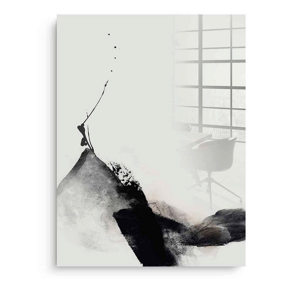 DOTCOMCANVAS® Acrylglasbild Unruly - Acrylglas, Acrylglasbild weiß moderne abstrakte Kunst Druck Wandbild von DOTCOMCANVAS®