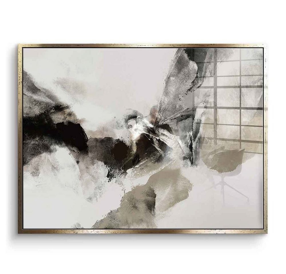 DOTCOMCANVAS® Acrylglasbild Vision of the Peak - Acrylglas, Acrylglasbild weiß beige moderne abstrakte Kunst Druck Wandbild von DOTCOMCANVAS®