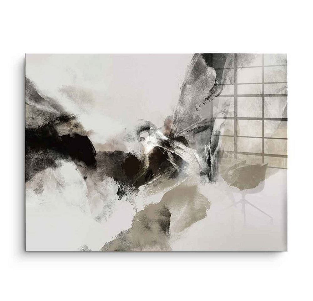 DOTCOMCANVAS® Acrylglasbild Vision of the Peak - Acrylglas, Acrylglasbild weiß beige moderne abstrakte Kunst Druck Wandbild von DOTCOMCANVAS®