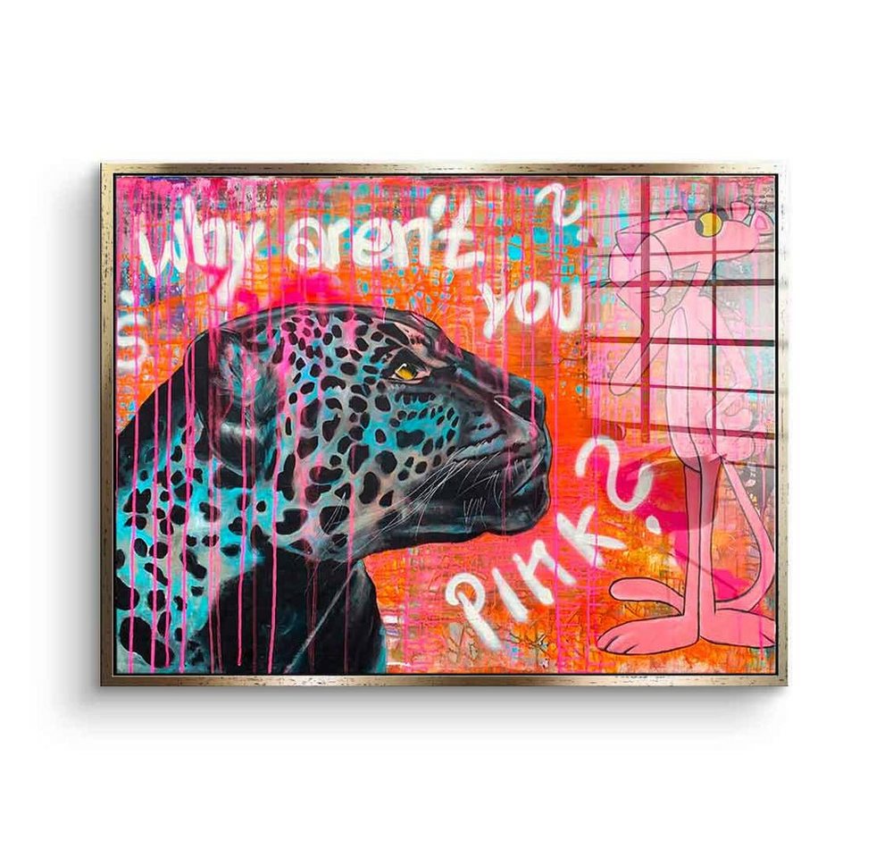 DOTCOMCANVAS® Acrylglasbild Why aren't you pink - Acrylglas, Der rosarote Panther Acrylglasbild Why aren't you pink comic Pop Art von DOTCOMCANVAS®