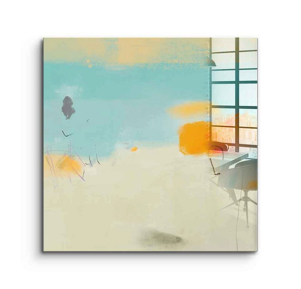 DOTCOMCANVAS® Acrylglasbild Woody Allen's Mutter - Acrylglas, Acrylglasbild beige blau moderne abstrakte Kunst Druck Wandbild von DOTCOMCANVAS®