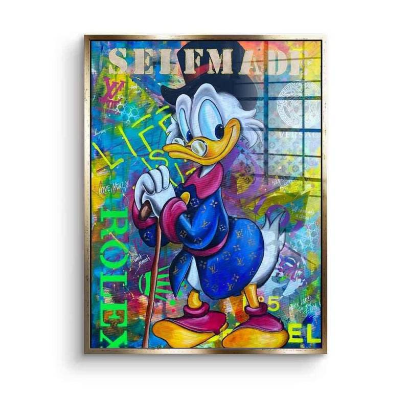 DOTCOMCANVAS® Acrylglasbild $elfmade - Acrylglas, Acryglasbild $elfmade Dagobert Duck Scrooge McDuck Comic Pop Art von DOTCOMCANVAS®