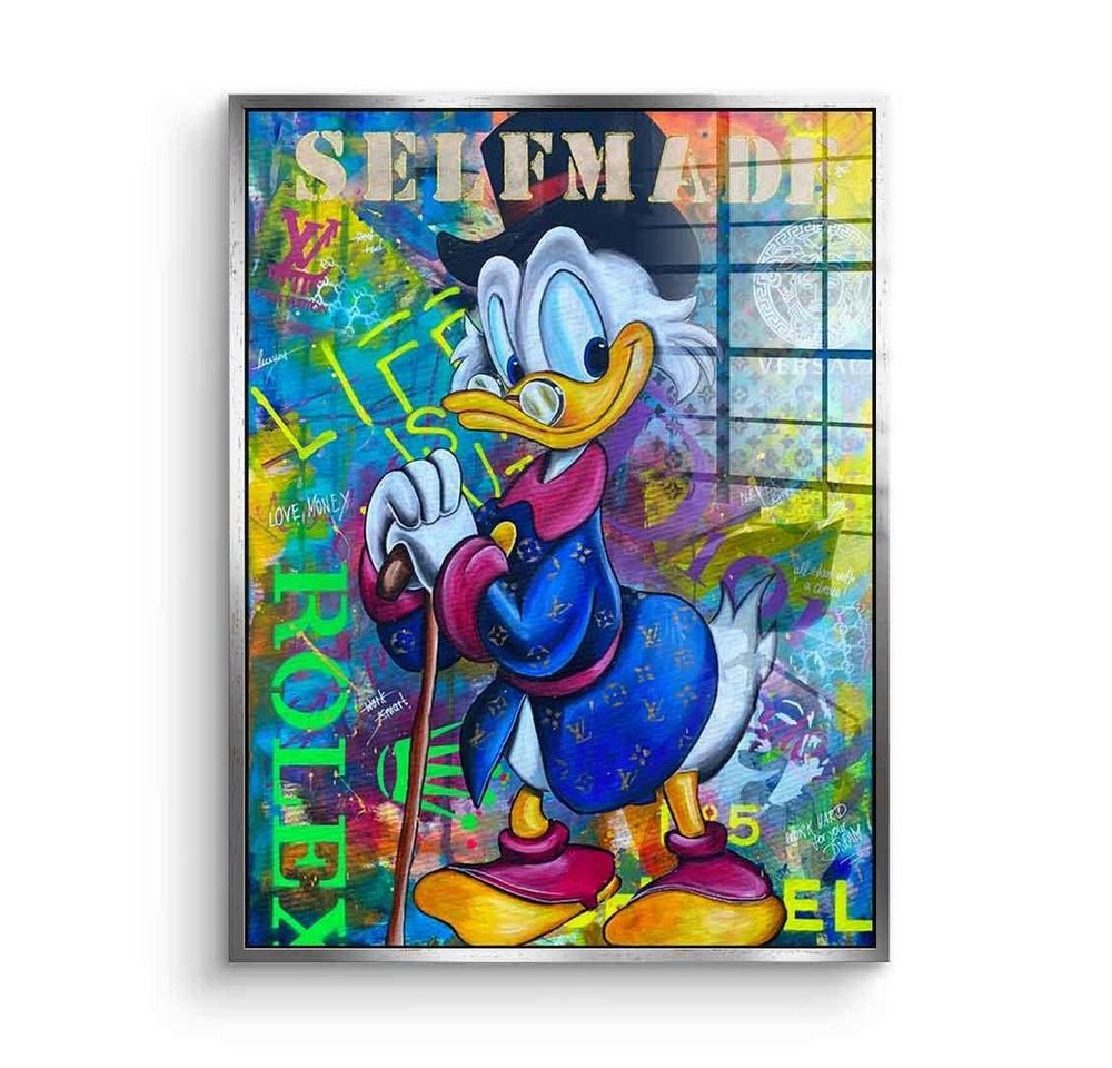 DOTCOMCANVAS® Acrylglasbild $elfmade - Acrylglas, Acryglasbild $elfmade Dagobert Duck Scrooge McDuck Comic Pop Art von DOTCOMCANVAS®