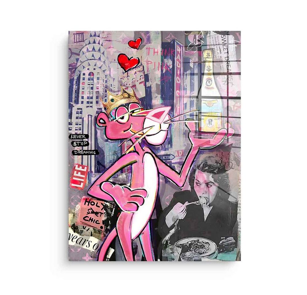 DOTCOMCANVAS® Acrylglasbild Pink Panther Cristal - Acrylglas, Acrylglasbild Pink Panther Cristal Champagner Louis Roederer New York von DOTCOMCANVAS®