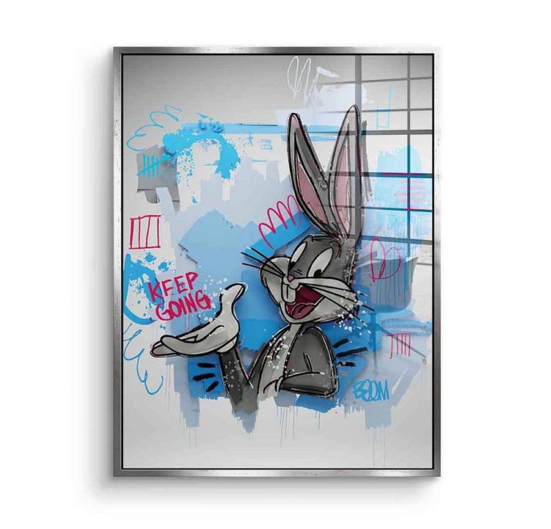 DOTCOMCANVAS® Acrylglasbild Layer Bunny - Acrylglas, Acrylglasbild Layer Bunny Comic Cartoon Pop Art Bugs Bunny blau grau von DOTCOMCANVAS®