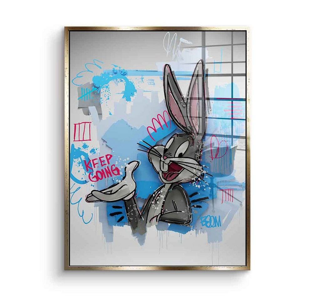 DOTCOMCANVAS® Acrylglasbild Layer Bunny - Acrylglas, Acrylglasbild Layer Bunny Comic Cartoon Pop Art Bugs Bunny blau grau von DOTCOMCANVAS®