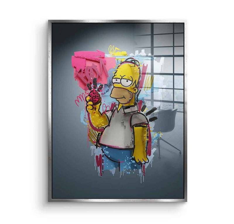 DOTCOMCANVAS® Acrylglasbild Layer Homer - Acrylglas, Acrylglasbild Layer Homer Simpson Comic Cartoon Pop Art grau schwarz von DOTCOMCANVAS®