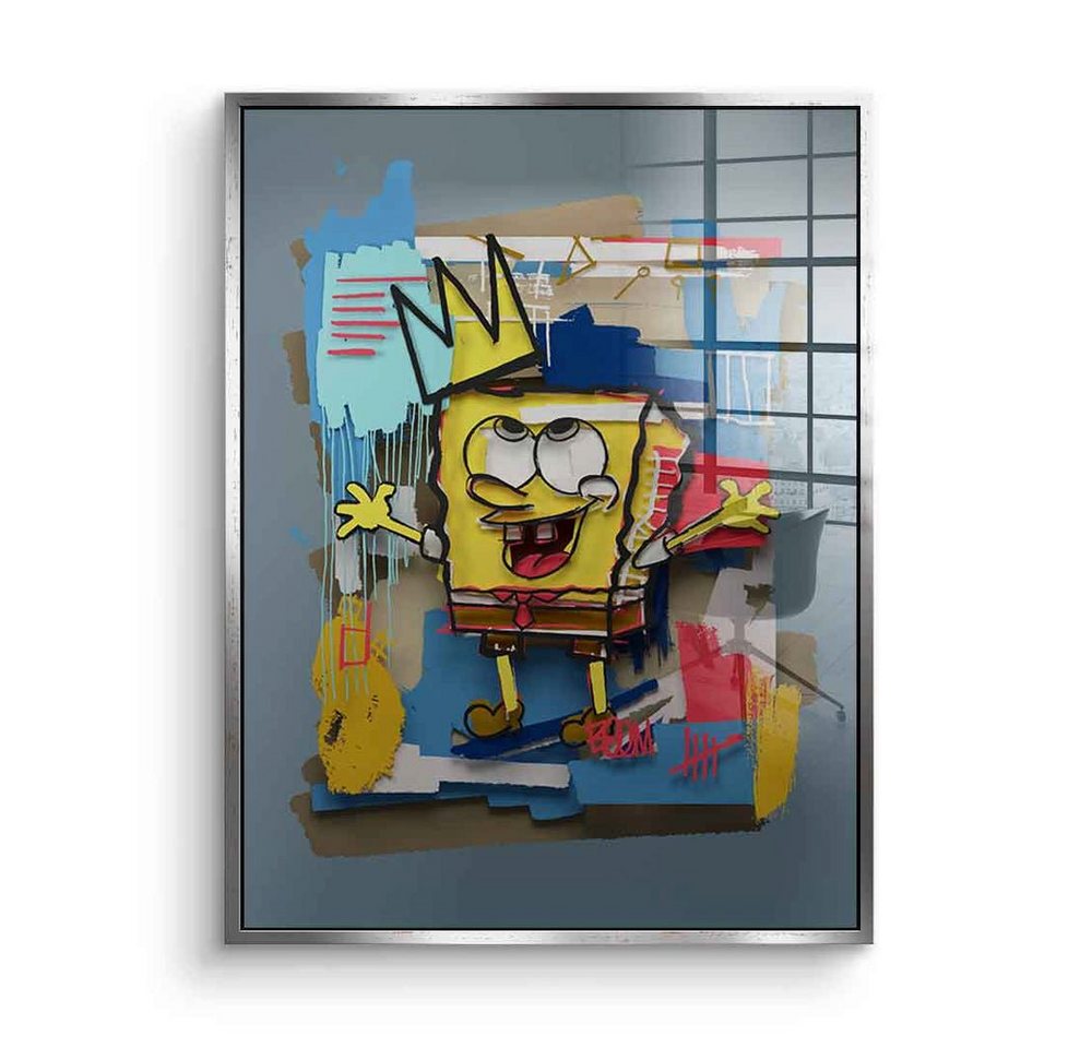 DOTCOMCANVAS® Acrylglasbild Layer Spongebob - Acrylglas, Acrylglasbild Layer Spongebob Schwammkopf Comic Cartoon Pop Art blau von DOTCOMCANVAS®
