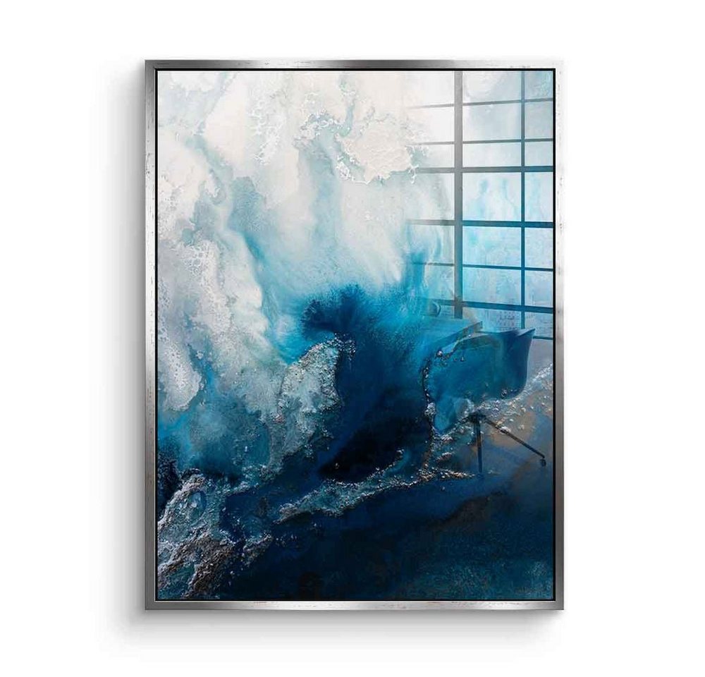 DOTCOMCANVAS® Acrylglasbild Blue Water - Acrylglas, Acrylglasbild Blue Water abstrakt schwarz weiß blau moderne Kunst von DOTCOMCANVAS®