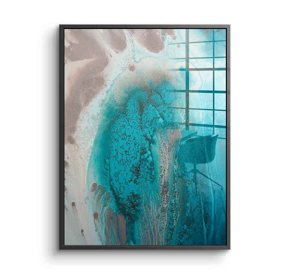 DOTCOMCANVAS® Acrylglasbild Coral Sea Flow 1 - Acrylglas, Acrylglasbild Coral Sea Flow weiß blau türkis abstrakte moderne Kunst von DOTCOMCANVAS®