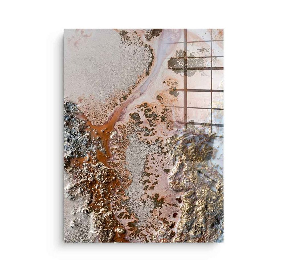 DOTCOMCANVAS® Acrylglasbild Conection - Acrylglas, Acrylglasbild Conection weiß braun abstrakte Kunst moderne Kunst von DOTCOMCANVAS®