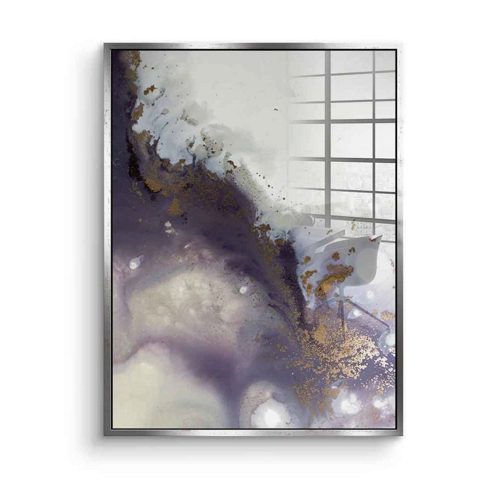 DOTCOMCANVAS® Acrylglasbild Violet Romance - Acrylglas, Acrylglasbild Violet Romance beige gold abstrakte moderne Kunst von DOTCOMCANVAS®