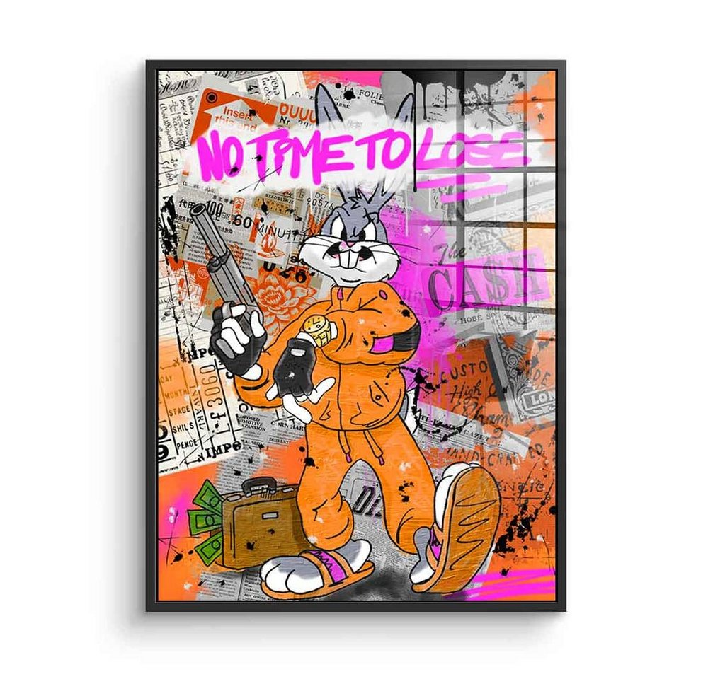 DOTCOMCANVAS® Acrylglasbild Bug$ Gang - Acrylglas, Acrylglasbild Bugs Bunny Comic Cartoon orange hustle Geld Motivation von DOTCOMCANVAS®